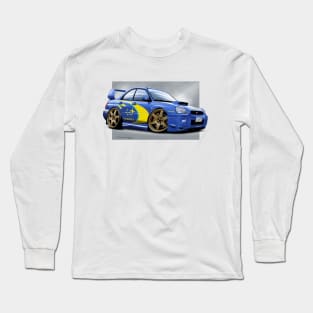 Cartooned Subaru Impreza STI Rally Car Long Sleeve T-Shirt